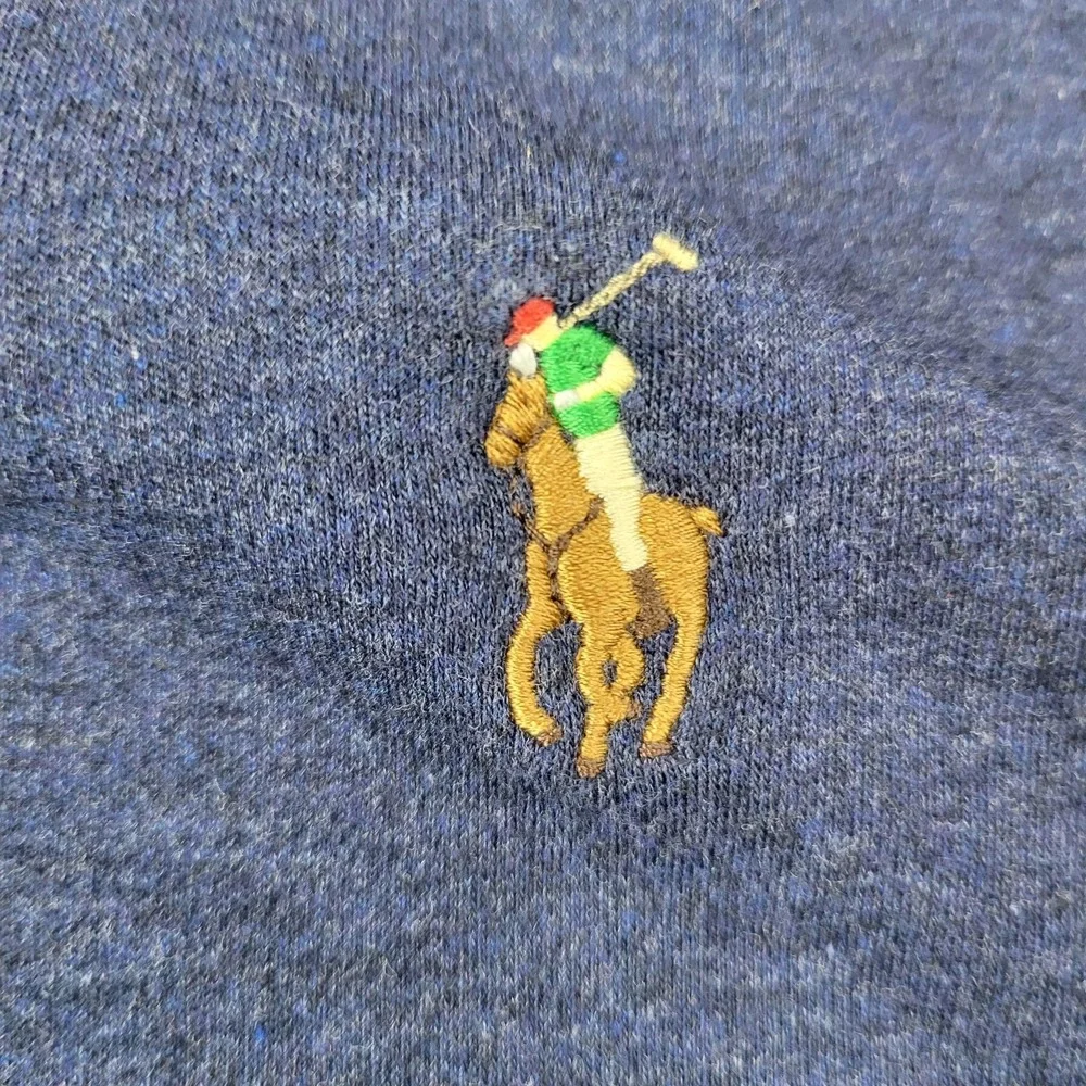 Polo Ralph‎ Lauren Polo Shirt Mens 2XL Blue Solid Classic Fit Long Sleeve Casual